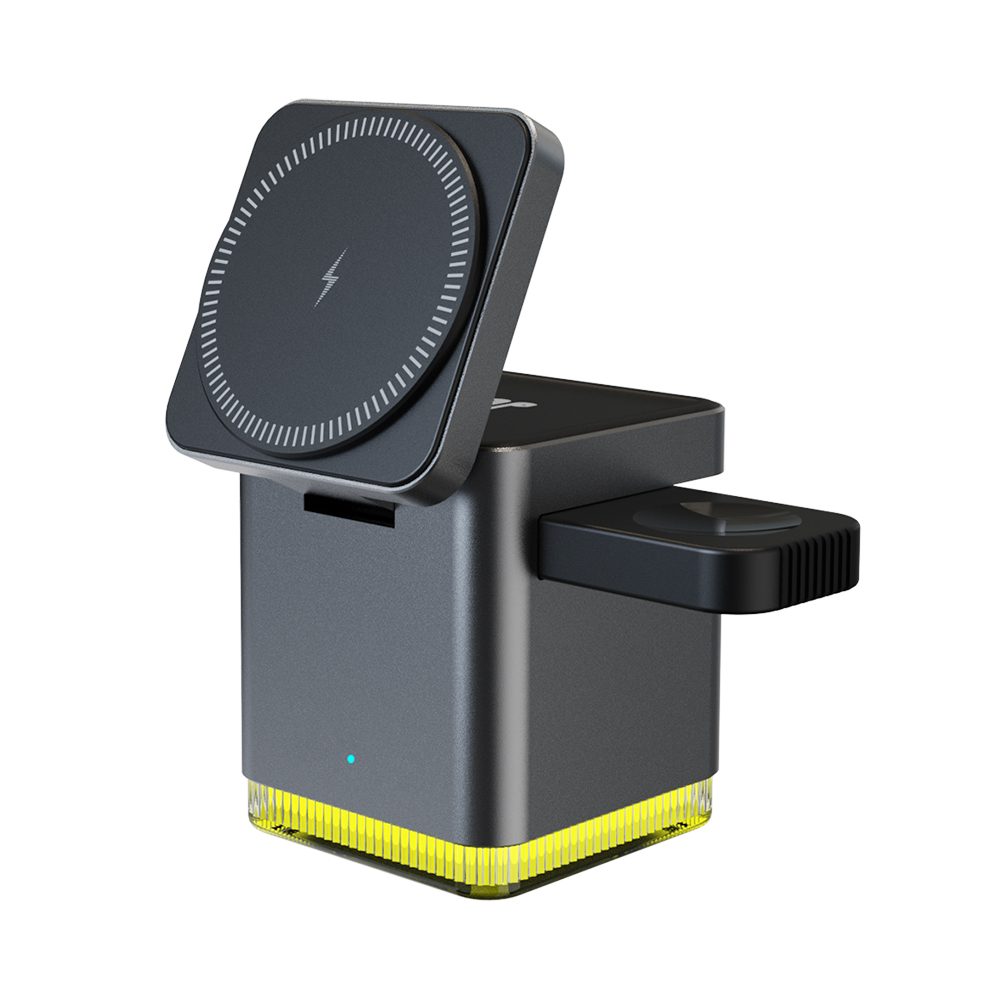 YT20 3 in 1 Aluminum alloy Cube Magnetic Wireless Charger